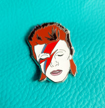 Load image into Gallery viewer, David Bowie Ziggy Stardust Enamel pin badge
