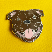 Load image into Gallery viewer, Happy Staffy Staffordshire Bull Terrier Enamel Pin Badge