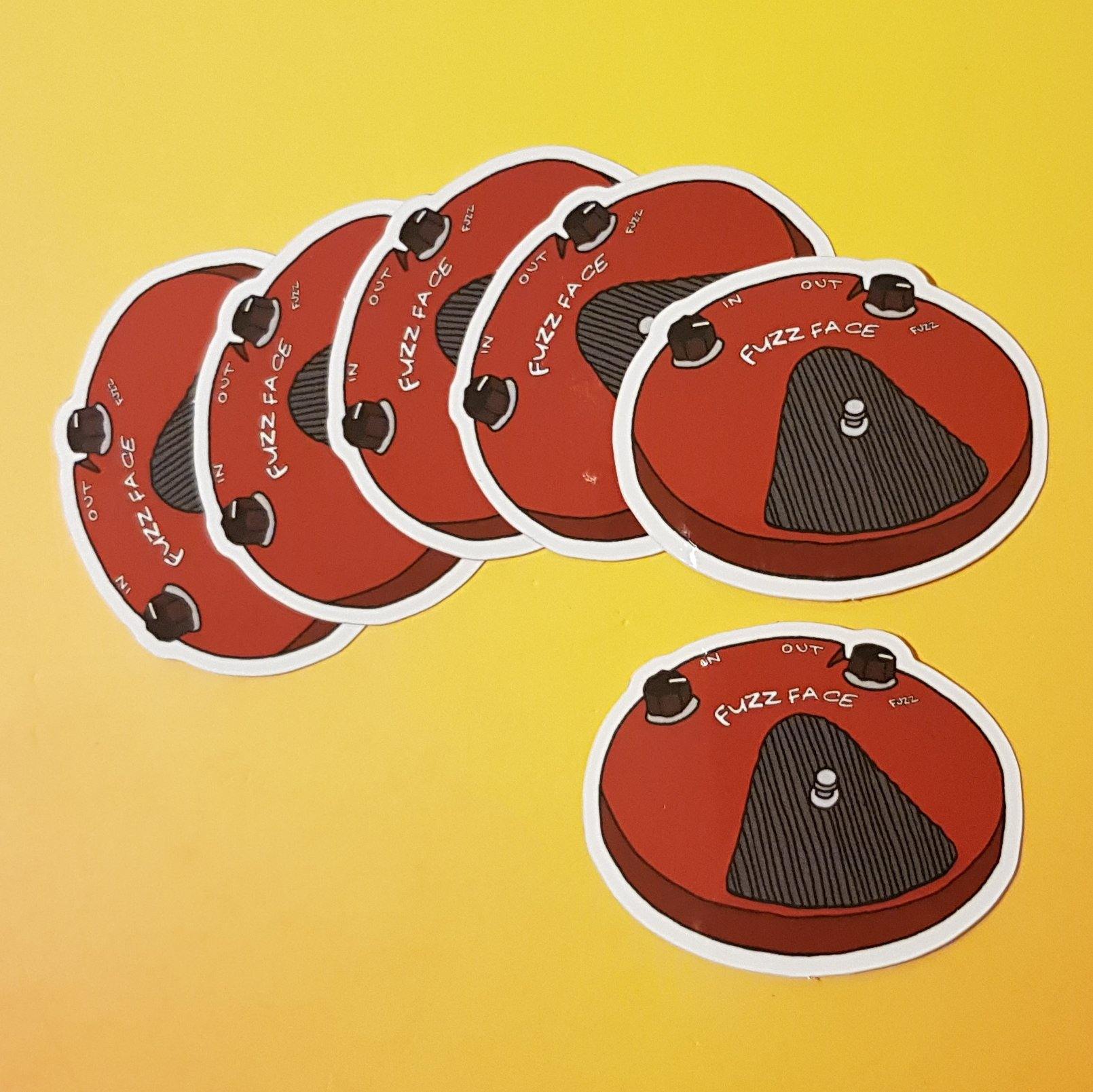 guitar pedal stickers Guitar pedal vinyl 6 sticker set – Hashley Art